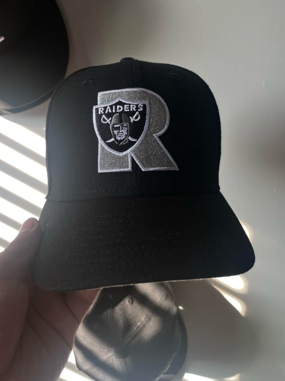 New Era Raiders Black and White Logo Hat